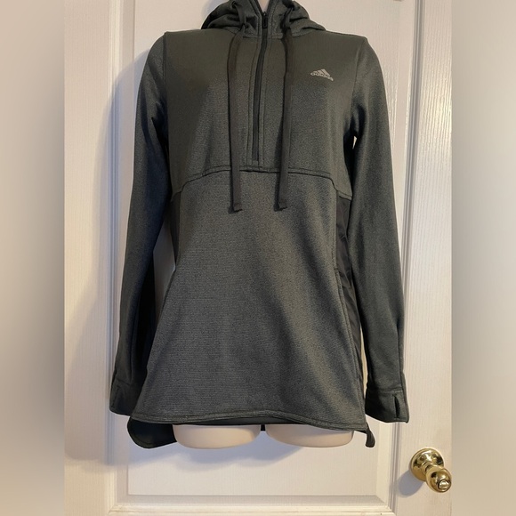 Adidas Gray Pullover 1/4 Zip Hoodie Size S‎ - Picture 1 of 6